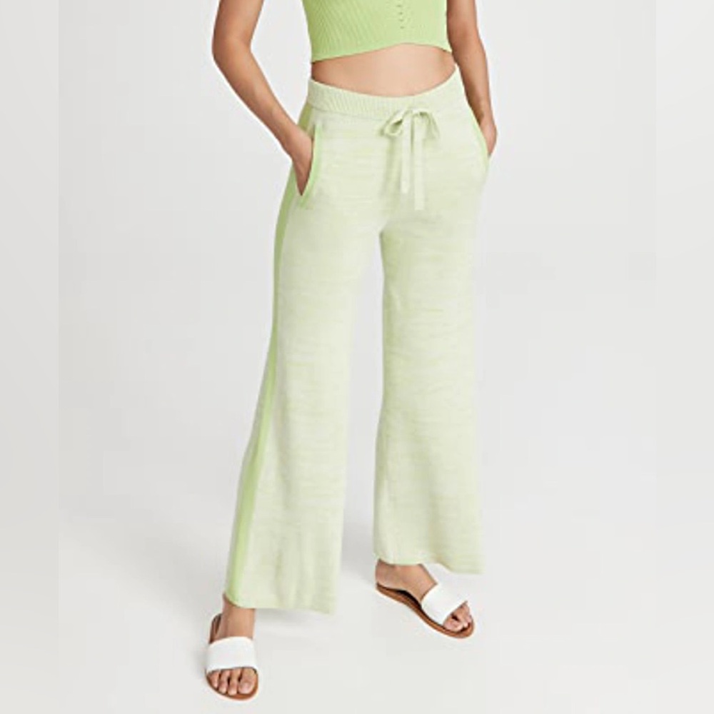 Live the Process “Marl” matcha green knit lounge casual pants w pockets XS - Picture 3 of 10